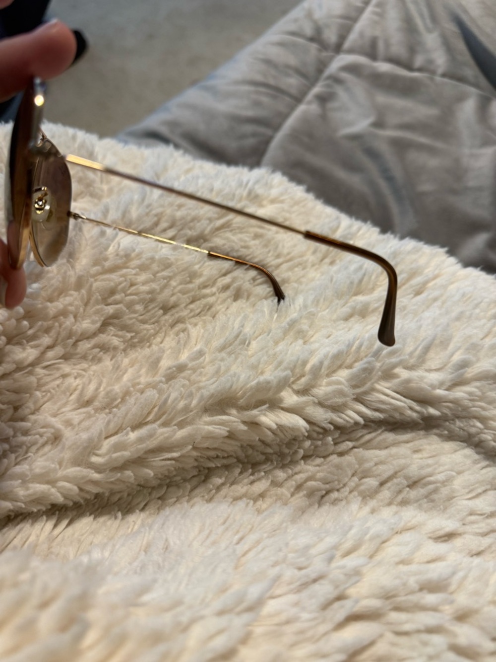 Ray-Ban Gold Frame Aviator Sunglasses with Brown Lenses - Picture 5 of 6